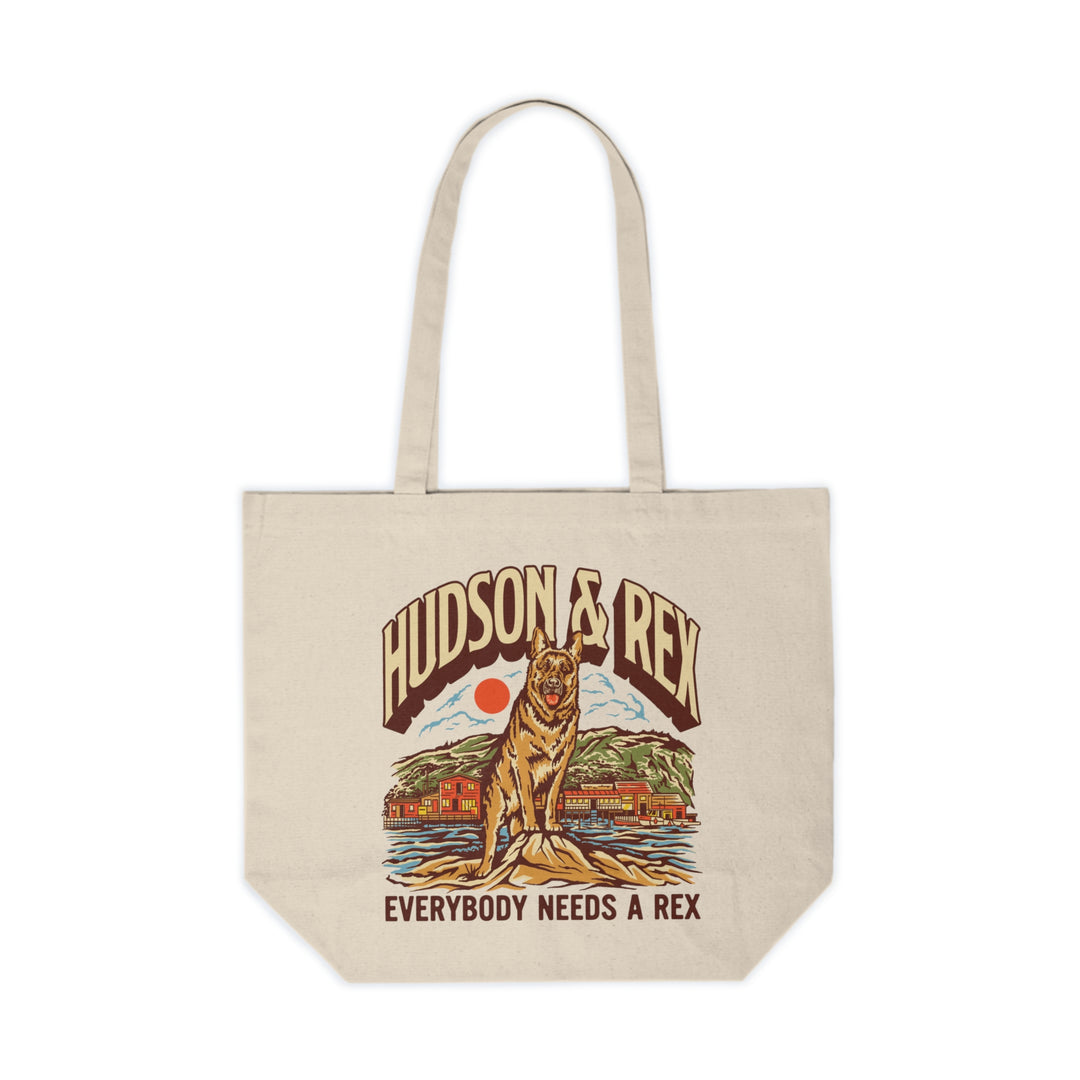 Hudson & Rex Tote Bag — ‘Everybody Needs a Rex’ Canvas Shopping Tote