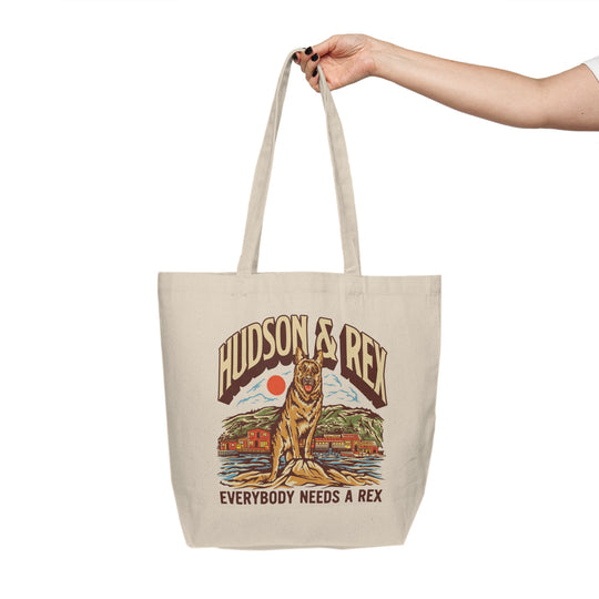 Hudson & Rex Tote Bag — ‘Everybody Needs a Rex’ Canvas Shopping Tote